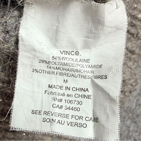 Vince Women’s Mohair Wool Blend Relaxed Fit Pocketed Pullover Tunic Sweater Sz M - Picture 5 of 10